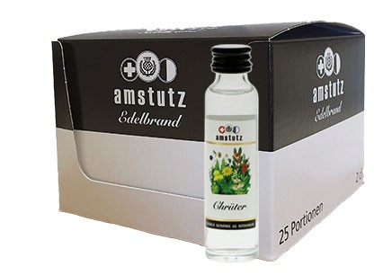 amstutz Edelbrand CHRÜTER PORTION Box 25 x 2 cl / 40 % Schweiz